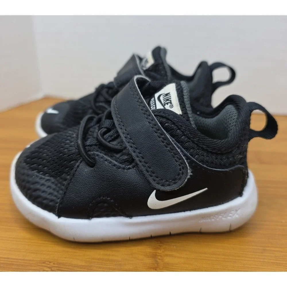 Nike Flex Contact 3 Kids Size 4C US Black/White Toddlers AR4155-001